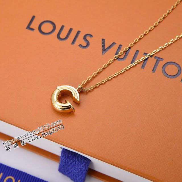 Louis Vuitton新款飾品 路易威登字母G項鏈 LV簡約字母金色鎖骨鏈  zglv2204